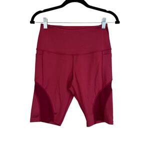 Don't Ache For a Better Body Biker Shorts Womens S Burgundy Mesh Athletic Sports